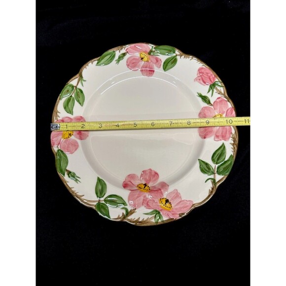 Set 2 Franciscan desert rose 10.25” pink floral round Dinner Plates hand paint - Picture 7 of 8